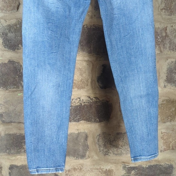 Zara Jeans Distressed Skinny Woman's Size 31 Light Wash Stretch Ankle - Picture 7 of 15